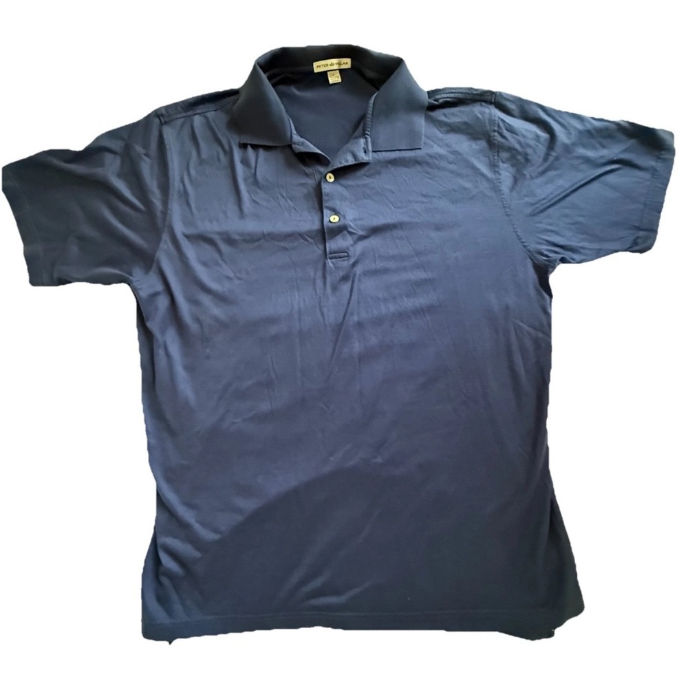 Peter Millar Polo Shirt Mens Large Blue Golf Short Sleeve Stretch Casual